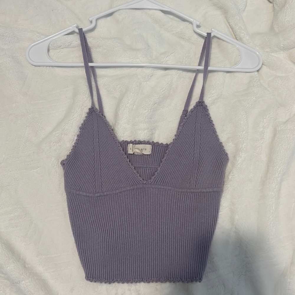 Pacsun purple ribbed tank top